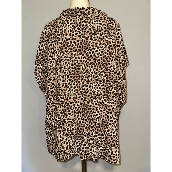 Torrid Women's Size 3 US 22/24 Leopard Print Sleeveless Button Down Blouse Top - Picture 2 of 7